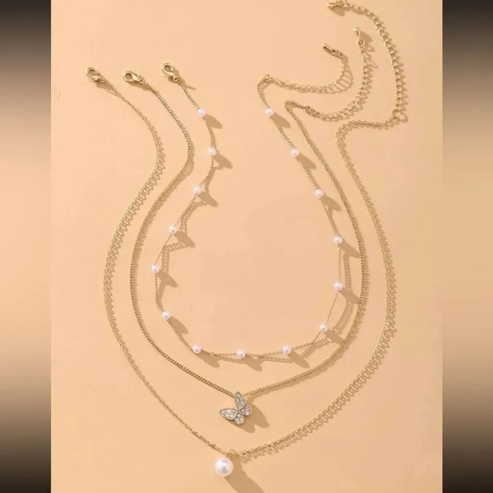 Boho pearl necklace #1385